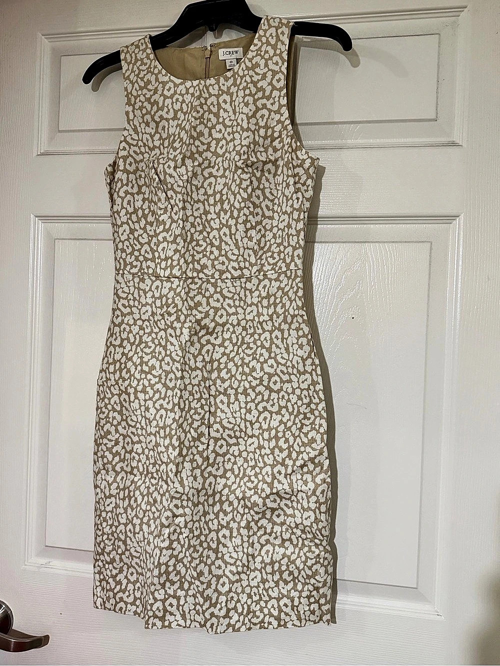 J.Crew Leopard Print Shift Dress Mini Dress  Beige & White Size 0